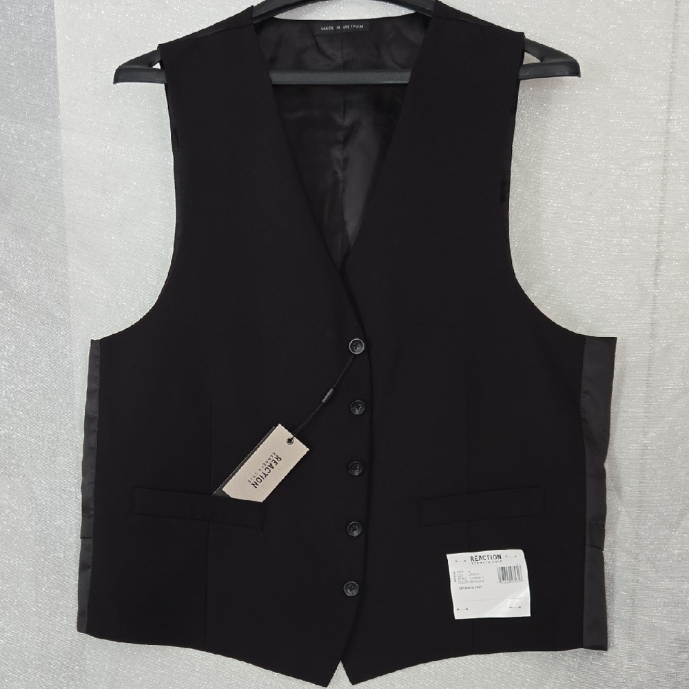Kenneth Cole Reaction Black Vest Suit Separates